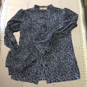 Michael Kors Crepe bell sleeve button down top